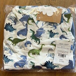 Angel Dear Dino Print Polo and Pants Set